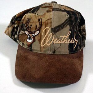 VTG Weatherby Daystone Camo Deer Snap Back Trucker Hat Cap Adult Suade Brim OSFA